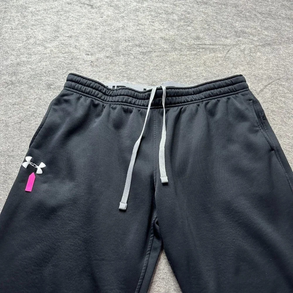 Under Armour Sweatpants Men 2XL XXL Black Relaxed ColdGear Insulated Water Repel_5
